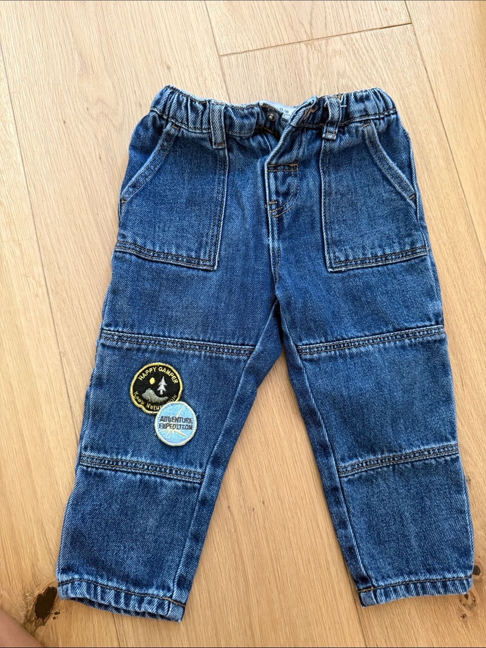 Zara Kids Dark Blue Denim Pants with Patch Details